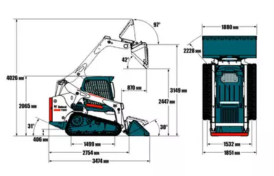 Габаритный размеры Bobcat T650