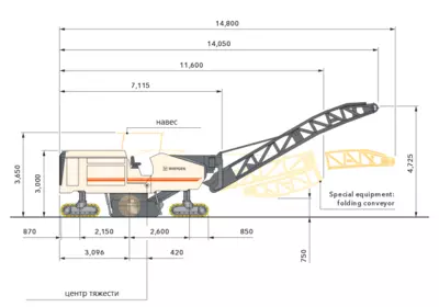 Габаритные размеры Wirtgen W 2000